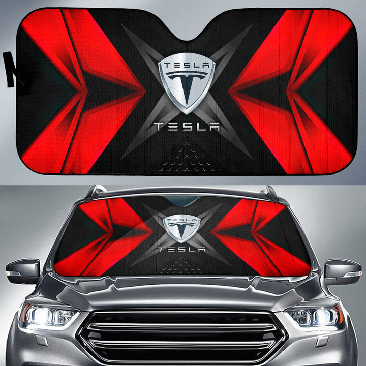 Tesla Symbol Car Sun Shade Automotive Car Accessories Custom For Fans AA22122002