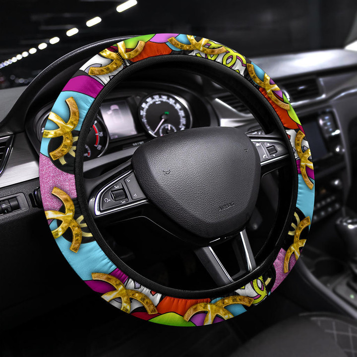 Chanel Symbol Steering Wheel Cover Fashion Car Accessories Custom For Fans AA22122304