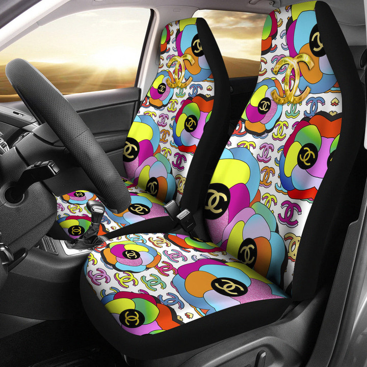 Chanel Symbol Car Seat Covers Fashion Car Accessories Custom For Fans AA22122304