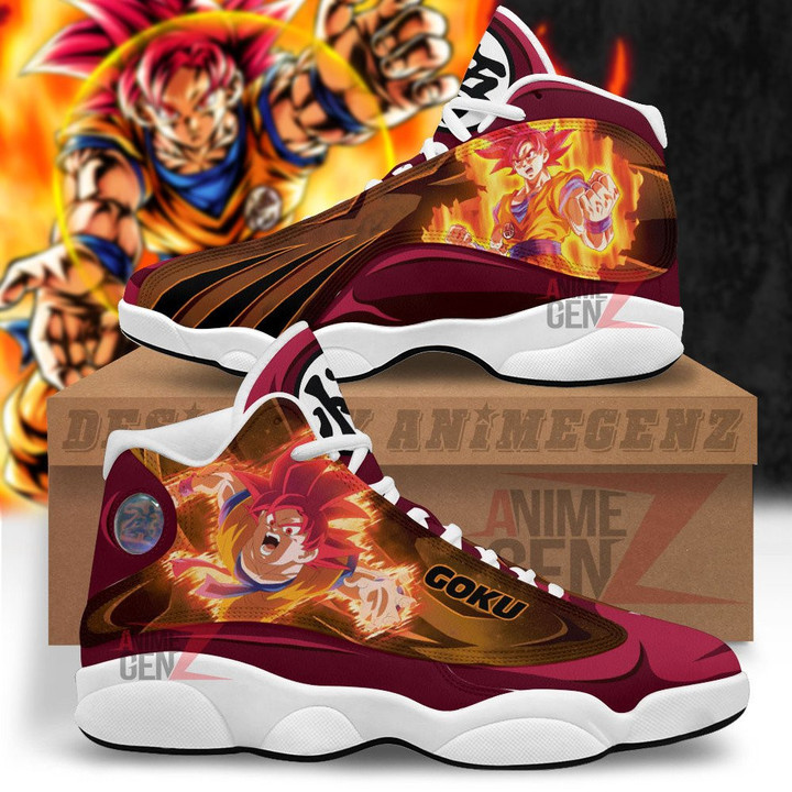 Dragon Ball Sneakers Goku God Air Jordan 13 Sneakers Custom Anime Shoes