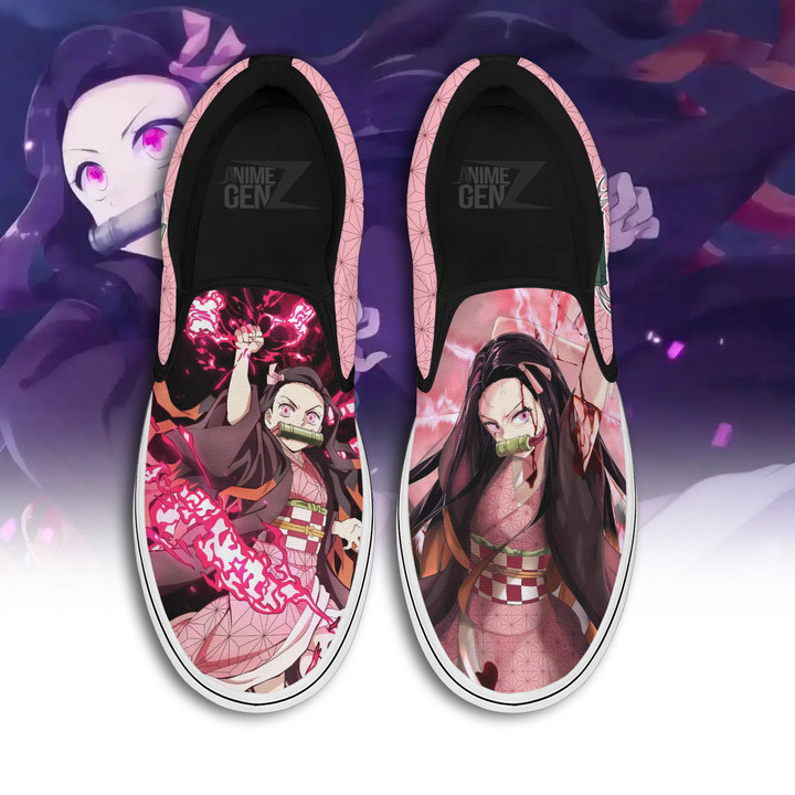Demon Slayers Nezuko Slip-on Shoes Custom Anime Sneakers