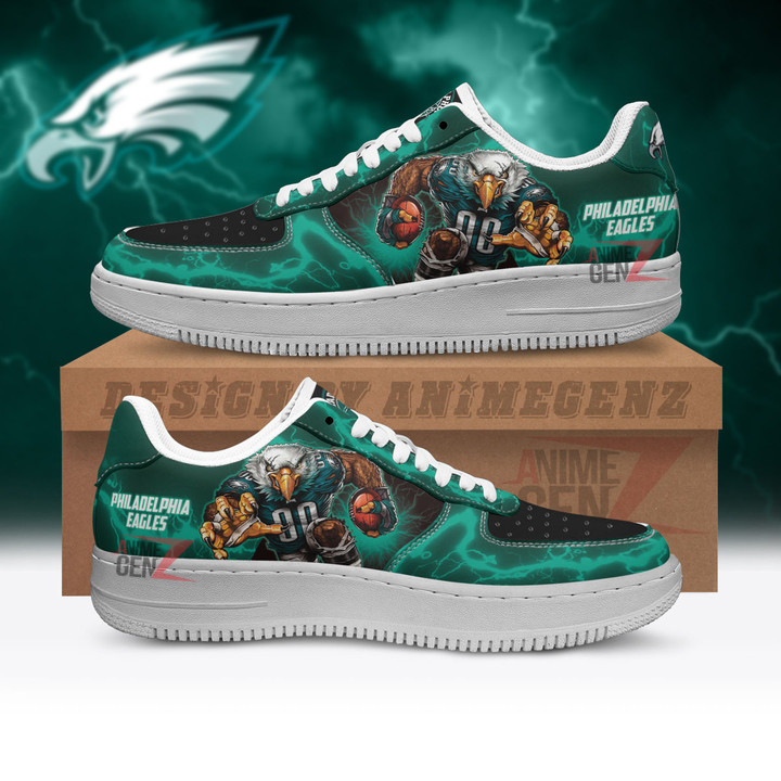Philadelphia Eagles Air Sneakers Mascot Thunder Style Custom NFL Sport Shoes