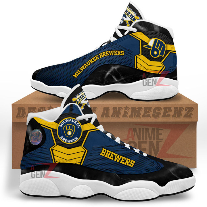 Milwaukee Brewers Air Jordan 13 Sneakers MLB Baseball Custom Sports Shoes