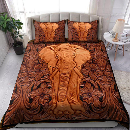 Leather Elephant Bedding Set Bed Sheets Spread Comforter Duvet Cover