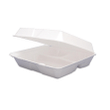 [SET OF 2] - Dart Foam Hinged Lid Containers, 3-Compartment, White (200 ct.)