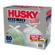 [SET OF 2] - Husky 55-Gallon Clear Flap Tie Drum Liner Trash Bags (80 ct.)