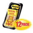 [SET OF 2] - Post-it Flags, Flags in Dispenser, "Sign Here", Yellow, 12 50-Flag Dispensers/Pk
