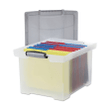 [SET OF 2] - Storex Portable File Tote w/Locking Handle Storage Box, Clear (Letter/Legal)