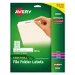 [SET OF 2] - Avery Removable File Folder Labels With Sure Feed Technology, 0.66 x 3.44, White, 30/Sheet, 25 Sheets/Pack