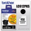 [SET OF 2] - Brother LC61 Innobella Ink Cartridge, Black (450 Page Yield, 2 pk.)