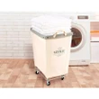 [SET OF 2] - Seville Classics Commercial Heavy-Duty Canvas Laundry Hamper with Wheels