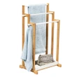 [SET OF 2] - Honey-Can-Do Natural and White 3-Tier Towel Rack with Shelf