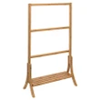 [SET OF 2] - Honey-Can-Do Natural Bamboo 3-Tier Towel Rack with Shelf