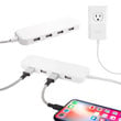 [SET OF 2] - Philips USB Extension Cord Power Strip Charging Station, 4 USB-A Ports 2 Pack, 6 ft. Braided Cord