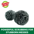 [SET OF 3] - Scotch-Brite 2x Larger Stainless Steel Scrubbers Club Pack, 16 Scrubbers Per Pack