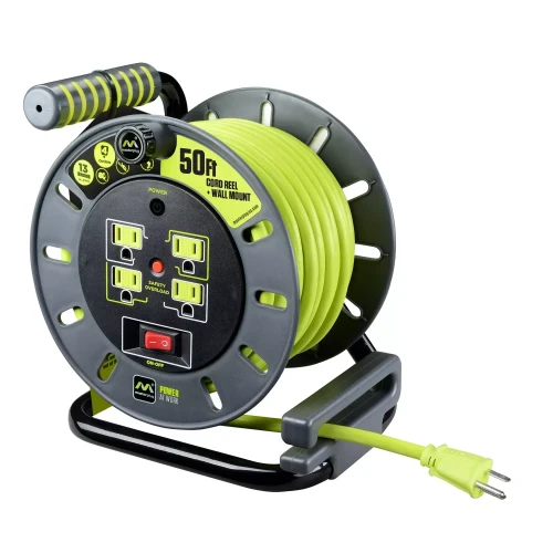[SET OF 2] - Masterplug Extension Cord Reel (50 ft.) With Wall Mount