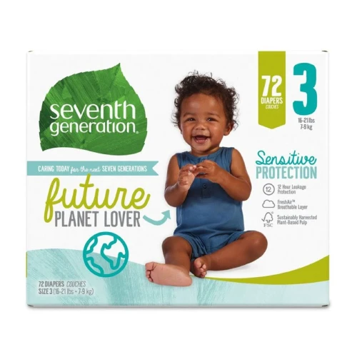 [SET OF 2] - Seventh Generation Sensitive Protection Baby Diaper, 3 - 72 ct. (16 - 21 lbs.)