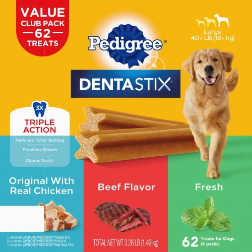 [SET OF 3] - Pedigree Dentastix Dog Treats, Variety Pack (62 ct.)
