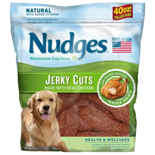 [SET OF 3] - Nudges Health & Wellness Chicken Jerky Dog Treats, 40 oz.