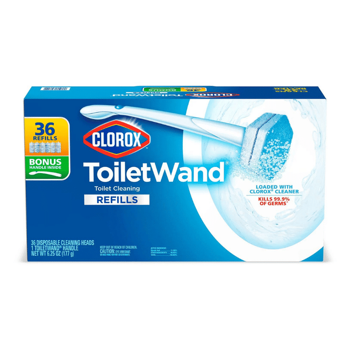 [SET OF 2] - Clorox ToiletWand Disposable Toilet Cleaning System, 1 ToiletWand Handle and 36 Disinfecting Refill Heads