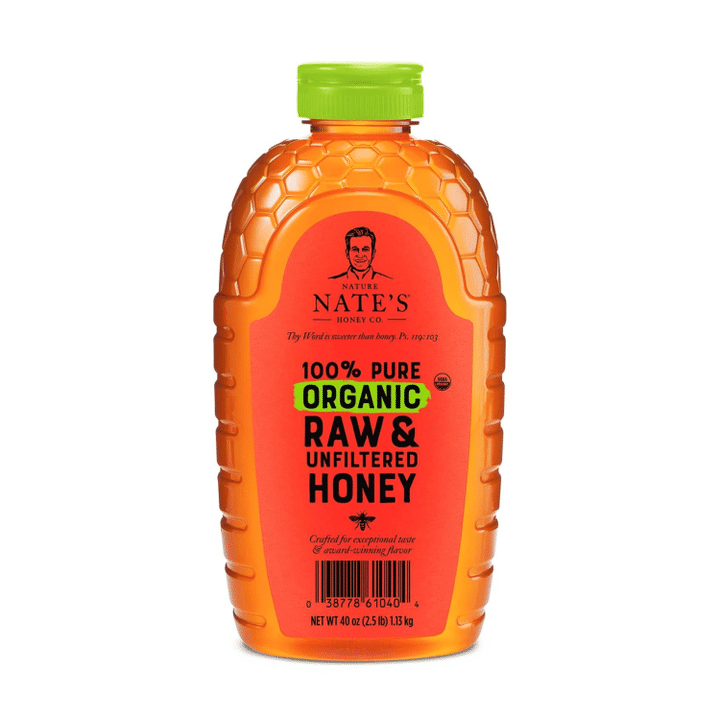 [SET OF 2] - Nature Nate's 100% Organic Pure Raw and Unfiltered Honey (40 oz.)