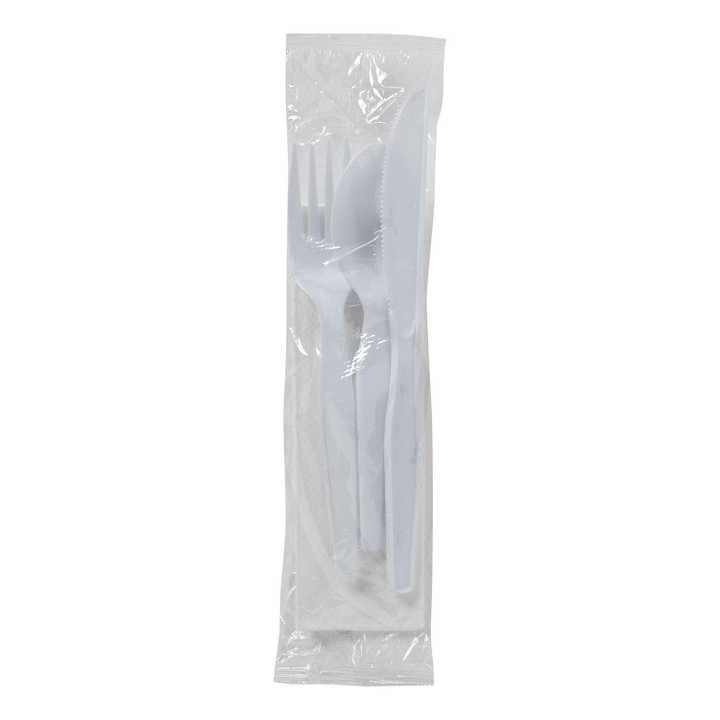 [SET OF 2] - Dixie Wrapped Cutlery Kit, Medium Weight, Polystyrene, White (CM26NC7) 250 ct.