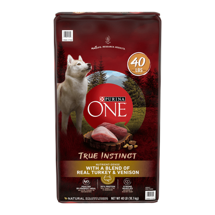 [SET OF 2] - Purina ONE SmartBlend True Instinct Natural with Real Turkey and Venison Adult Dry Dog Food (40 lbs.)