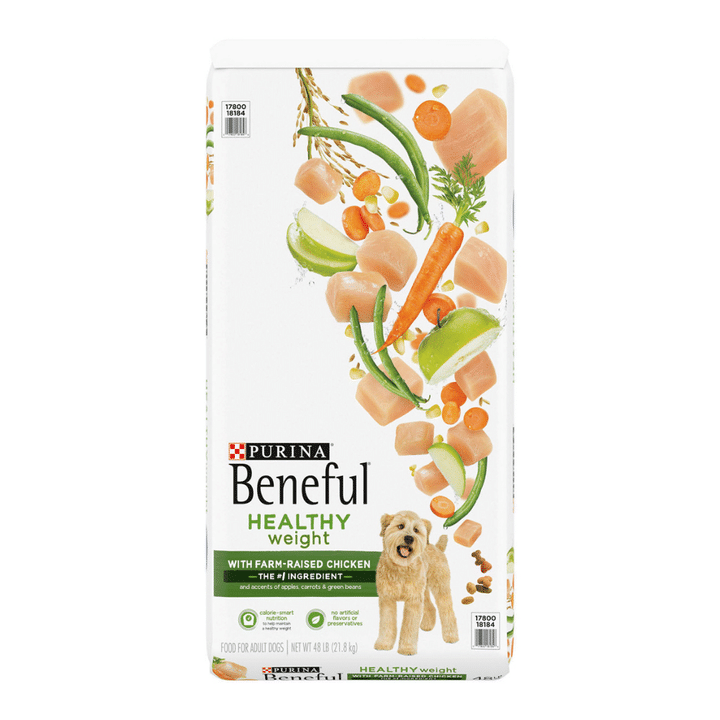 [SET OF 2] - Purina Beneful Healthy Weight With Farm-Raised Chicken, Healthy Weight Dry Dog Food, 48 lb.