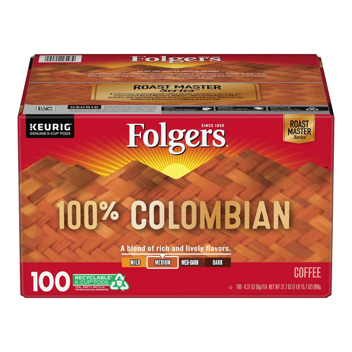 [SET OF 2] - Folgers 100% Colombian Medium Roast Coffee K-Cups (100 ct.)