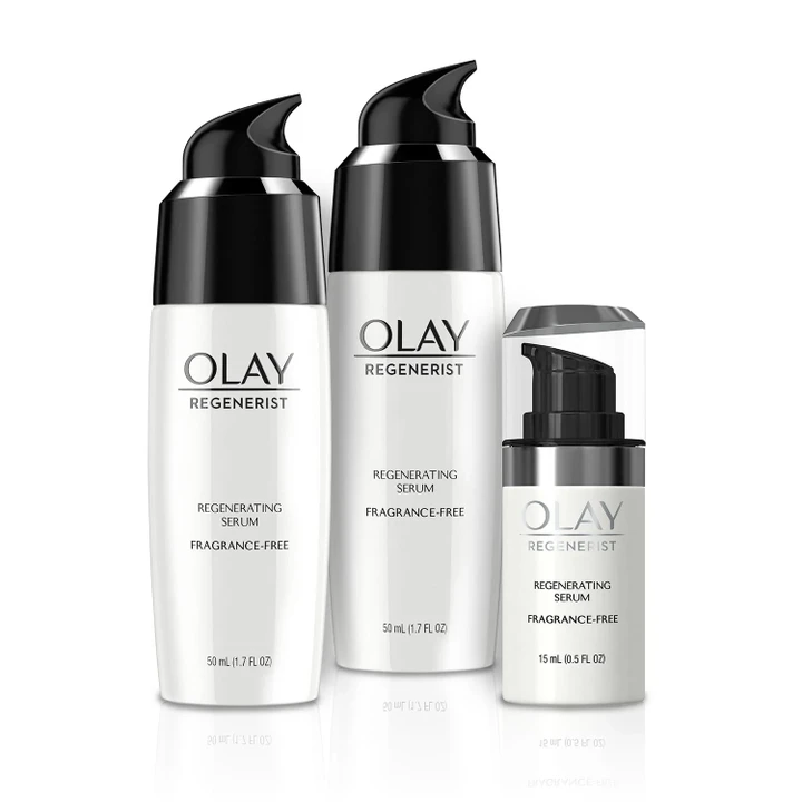 [SET OF 2] - Olay Regenerist Regenerating Face Serum, Fragrance-Free, Pack of 2 + Trial Size