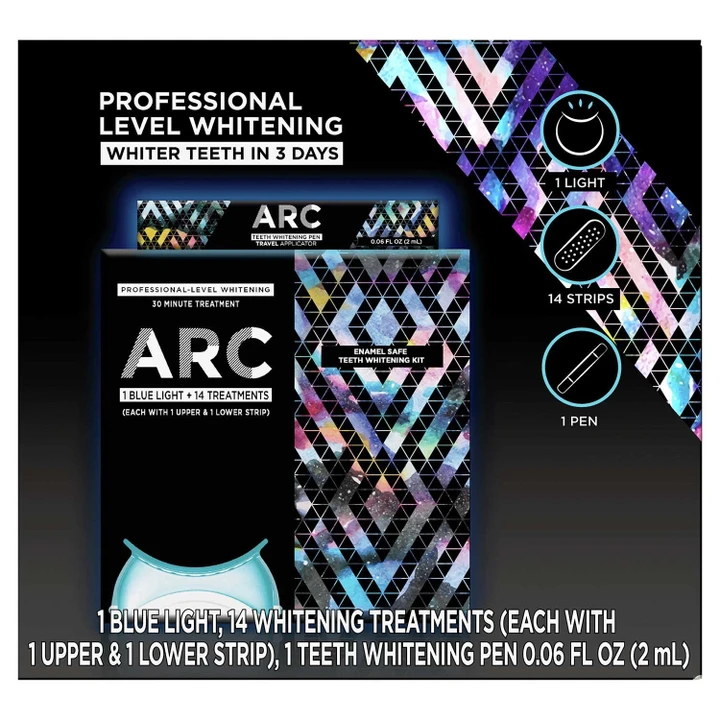 [SET OF 2] - ARC Blue Light Teeth Whitening Kit, 14 Treatments + Bonus ARC Teeth Whitening Pen