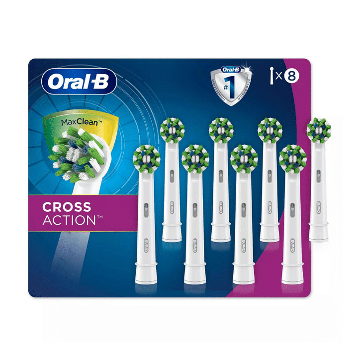 [SET OF 2] - Oral-B CrossAction Electric Toothbrush Replacement Brush Heads (8 ct.)