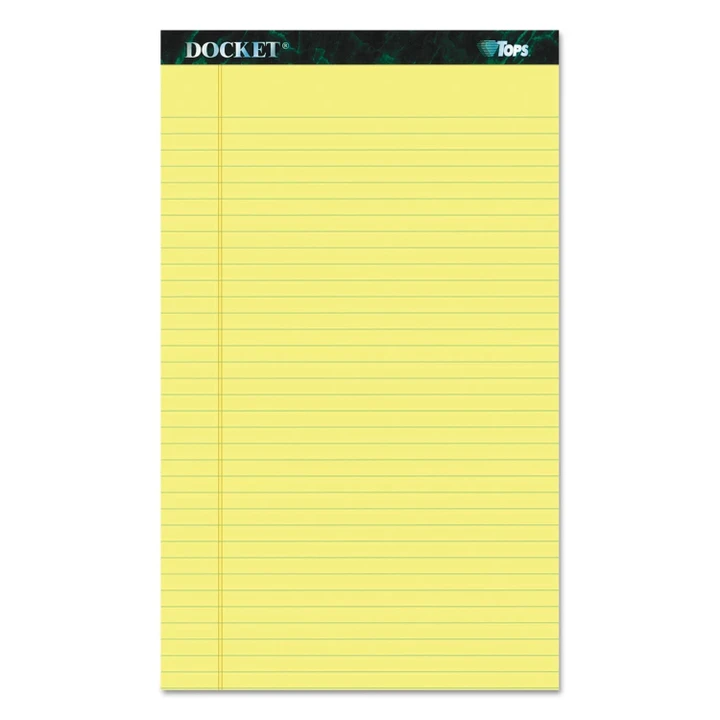 [SET OF 2] - Tops Docket Ruled Perforated Pads, Legal Rule/Size, Canary, 12 50-Sheet Pads/Pack