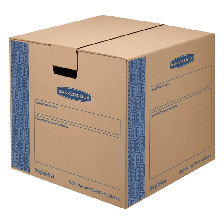 [SET OF 2] - Bankers Box SmoothMove Prime Medium Moving/Storage Boxes, Kraft (18 3/4" x 18 1/8" x 16 5/8", 8 ct.)