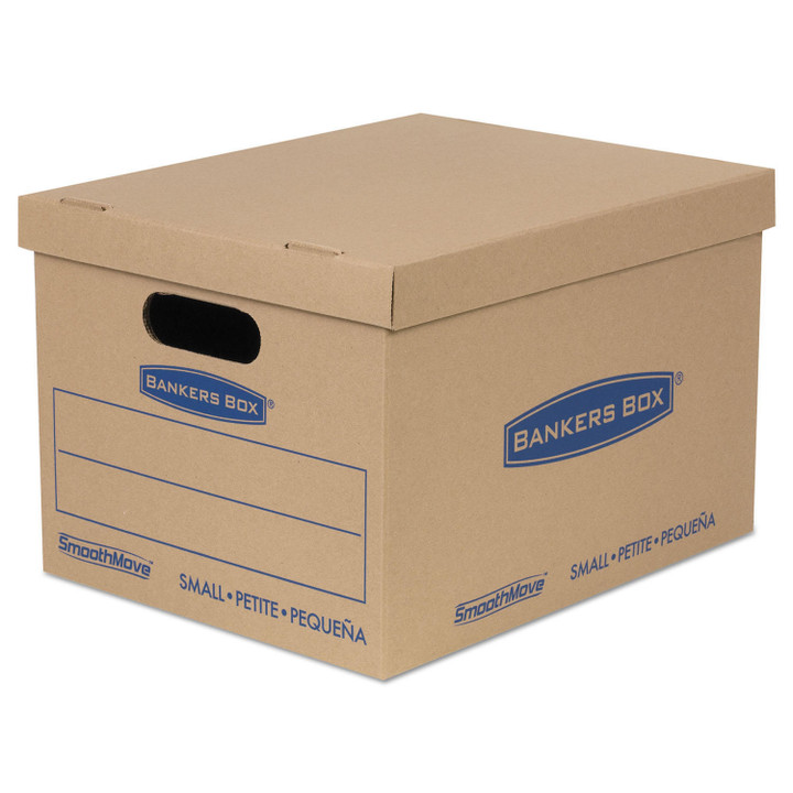 [SET OF 2] - Bankers Box SmoothMove Classic Large Moving Boxes, 21" L x 17" W x 17" H, Kraft/Blue, 5/Carton