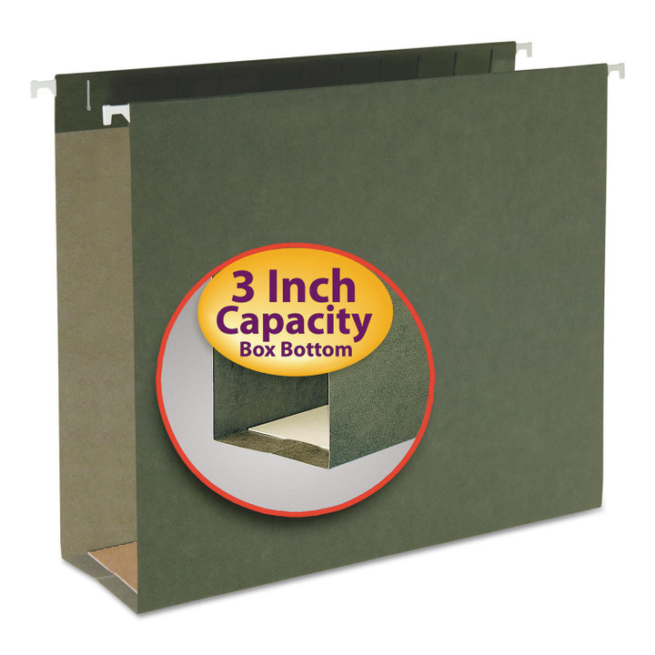 [SET OF 2] - Smead Three Inch Capacity Box Bottom Hanging File Folders, Green (Letter, 25ct.)