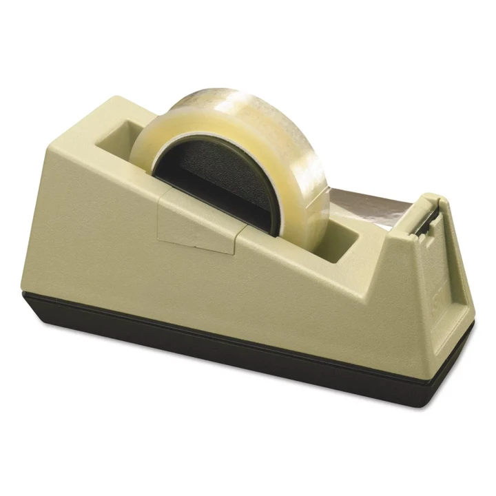 [SET OF 2] - Scotch Heavy-Duty Weighted Desktop Tape Dispenser, 3" Core, Plastic - Putty/Brown