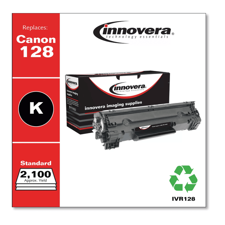[SET OF 2] - Innovera Remanufactured Black Toner Cartridge, Replacement for Canon 128 (3500B001AA), 2100 Page-Yield