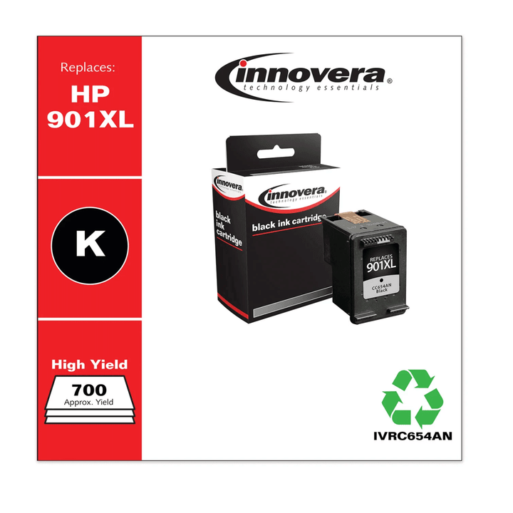 [SET OF 2] - Innovera Remanufactured Black High-Yield Ink, Replacement For HP 901XL (CC654AN), 700 Page Yield