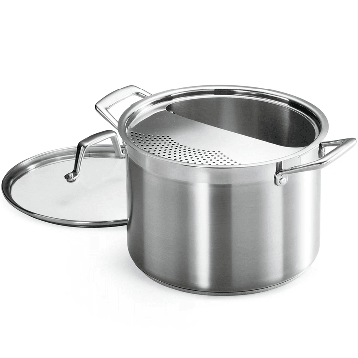 [SET OF 2] - Tramontina 8 Qt. Stainless-Steel Lock-N-Drain Pasta Cooker