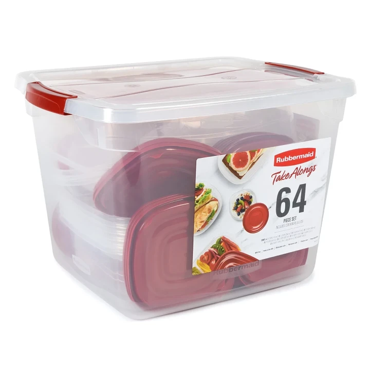 [SET OF 2] - Rubbermaid 64-PieceTake Alongs Food Storage Set With 30-Quart Storage Tote