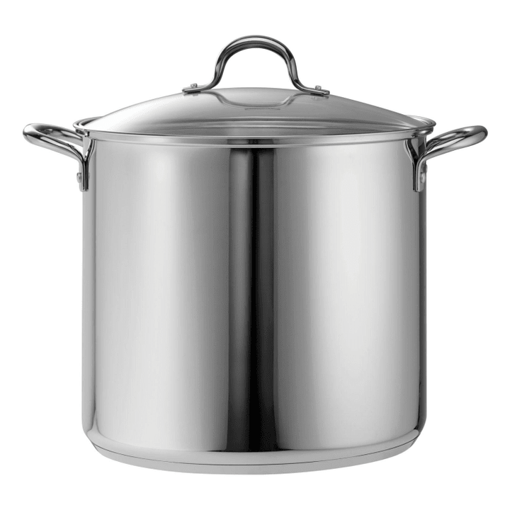 [SET OF 2] - Tramontina 24-Quart Covered Stainless Steel Stock Pot