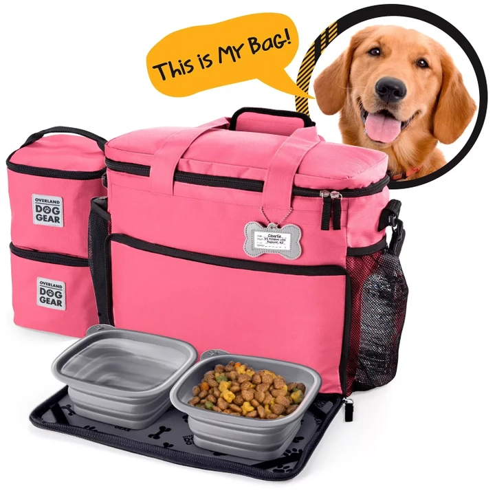 [SET OF 2] - Mobile Dog Gear Week Away Travel Bag for Medium/Large Dogs, Pink