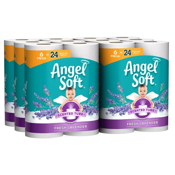 [SET OF 2] - Angel Soft 2-Ply Toilet Paper with Lavender-Scented Tube (36 Mega Rolls)