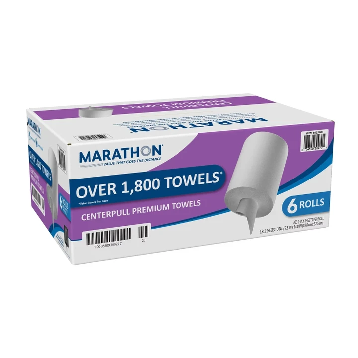 [SET OF 2] - Marathon Centerpull Paper Towel, 1-Ply, White, 15" x 7.8" (6 rolls)