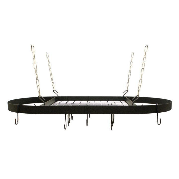 [SET OF 2] - Range Kleen Black Enameled Steel Oval Hanging Pot Rack, CW6000
