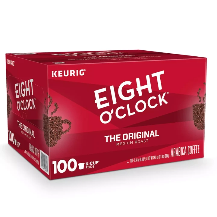 [SET OF 2] - Eight O'Clock The Original Coffee K-Cup Pods (100 ct.)