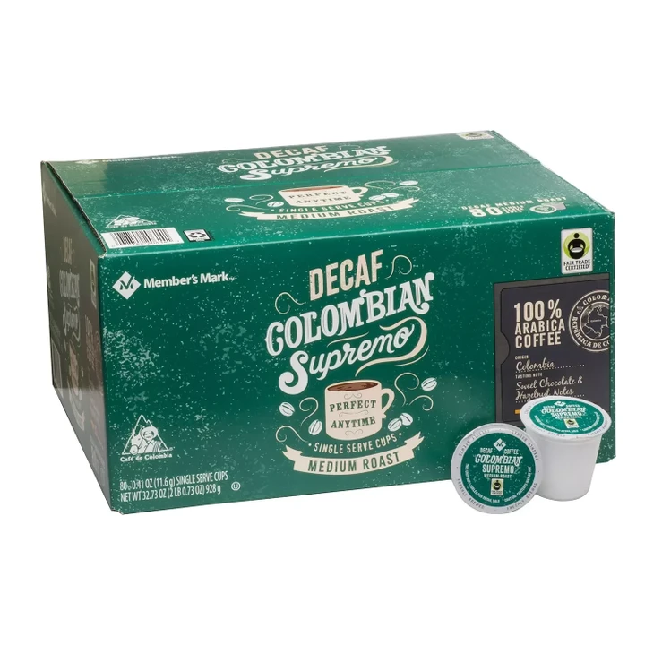 [SET OF 2] - Member's Mark Decaffeinated Colombian Coffee, Single-Serve Cups (80 ct.)