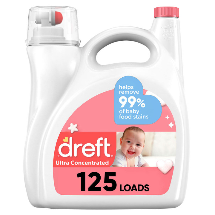 [SET OF 2] - Dreft Ultra Concentrated Liquid Baby Laundry Detergent (125 Loads, 170 fl. oz.)