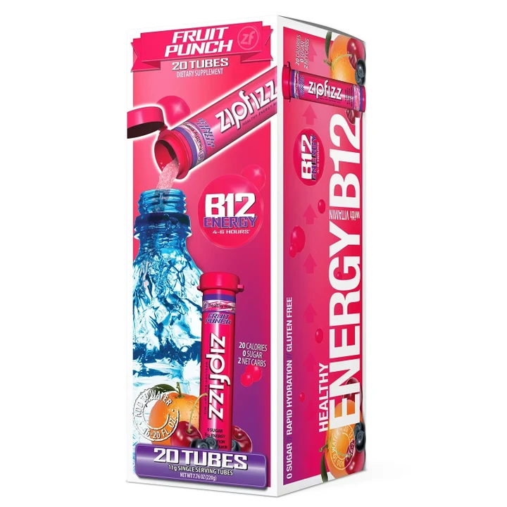 [SET OF 2] - Zipfizz Energy Drink Mix, Fruit Punch (20 ct.)